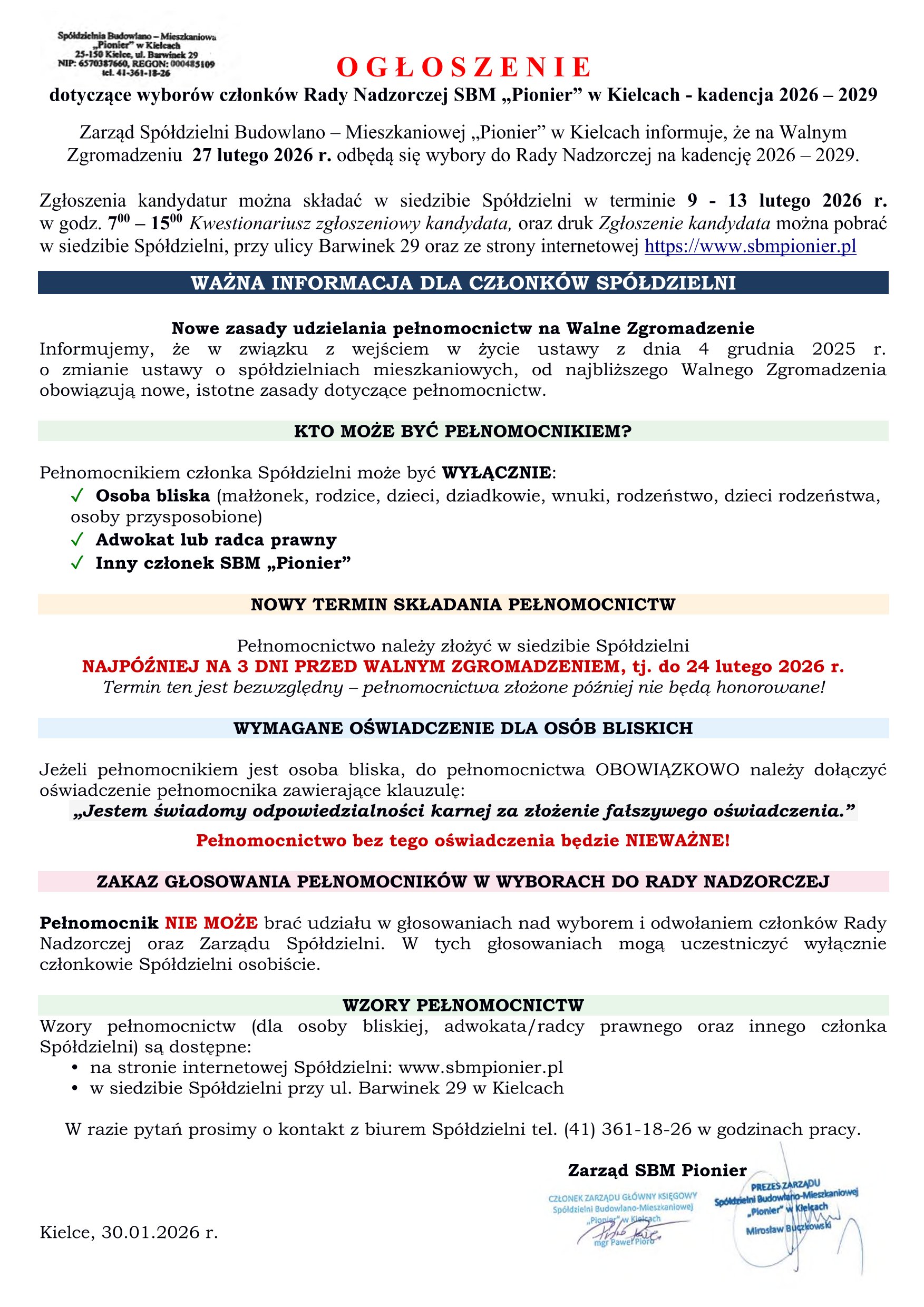 O G Ł O S Z E N I E 1 1