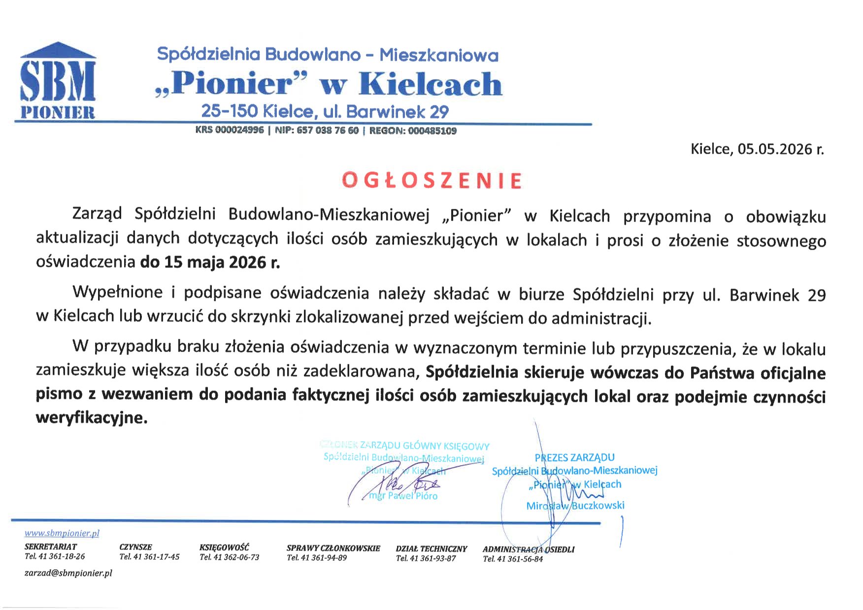 aktualizacja osób